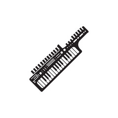 Keytar Silhouette - Illustration Of Keytar - Keytar Vector