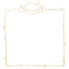 Png space frame gold effect clipart