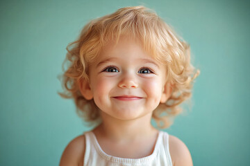 Naklejka premium portrait of an white little boy with a smile