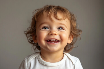 portrait of an white little boy with a smile