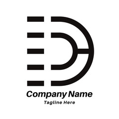 D letter creative logo design icon