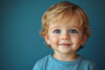 Naklejka premium portrait of an white little boy with a smile