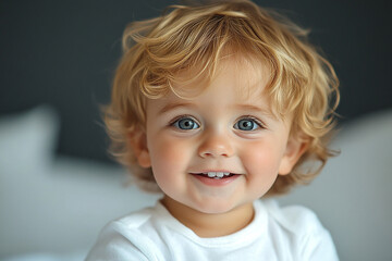 Fototapeta premium portrait of an white little boy with a smile