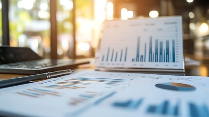 A revenue manager analyzing financial reports and adjusting pricing strategies on a digital interface, with empty space for text