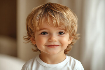 Fototapeta premium portrait of an white little boy with a smile