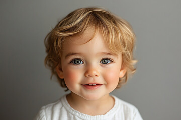 Naklejka premium portrait of an white little boy with a smile