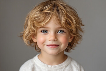 Naklejka premium portrait of an white little boy with a smile