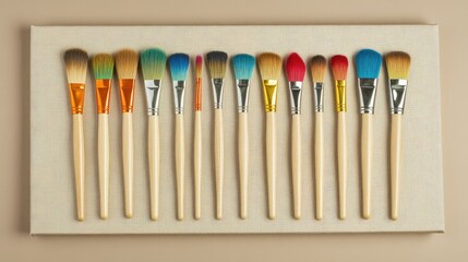 Naklejka premium Colorful Paint Brushes Arranged Artfully