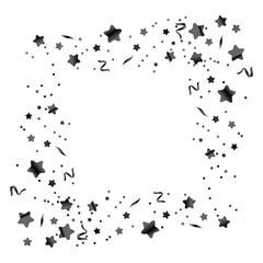 Black gradient frame with stars and dots