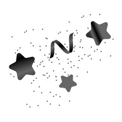 Black gradient confetti with stars and dots