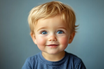Naklejka premium portrait of an white little boy with a smile