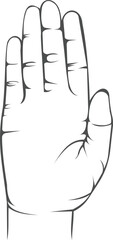 Palm-up hand gesture silhouette illustration