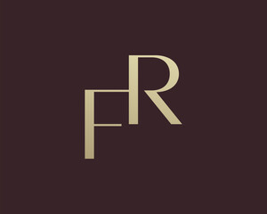 Obraz premium FR or RF letter logo icon design. Classic style luxury initials monogram.