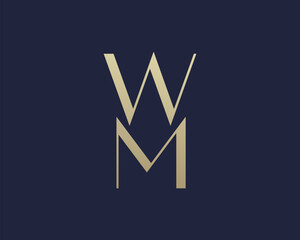 WM letter logo icon design. Classic style luxury initials monogram.