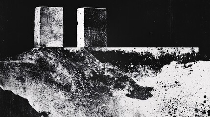 Fototapeta premium Abstract Architectural Forms in Monochrome