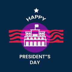 Happy presidents day vector design with font design