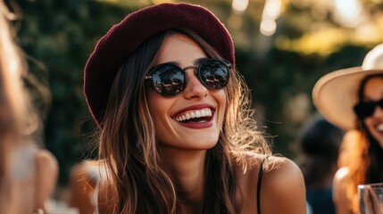 A beautiful woman captured in a candid moment,