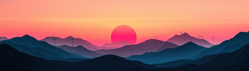 Obraz premium Innovative wind turbine design in a futuristic landscape, illustrating renewable energy for a sustainable future
