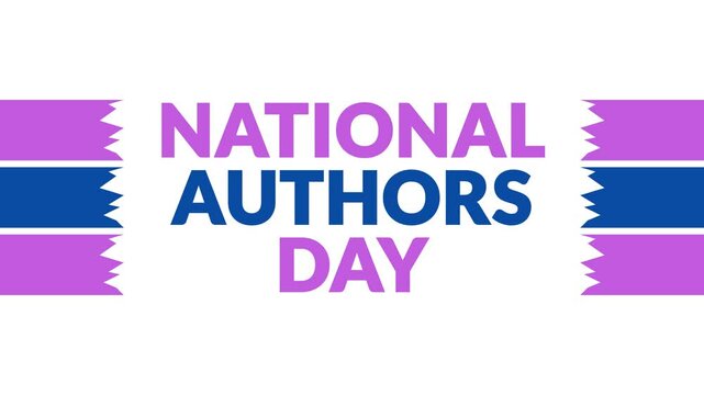National Authors Day In and Out text from split line animation on a White background. Which is observed every year in November to celebrate and wish National Authors Day.