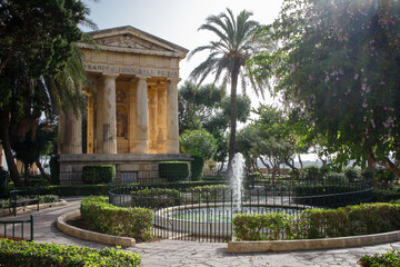 Obraz premium City park Barrakka Gardens in Valletta, the capital of Malta