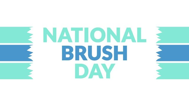 National Brush Day In and Out text from split line animation on a White background. Which is observed every year in November to celebrate and wish National Brush Day.