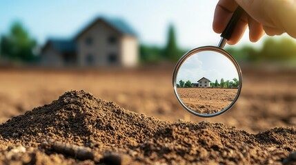 Discounted land property, investor analyzing asset s longterm growth