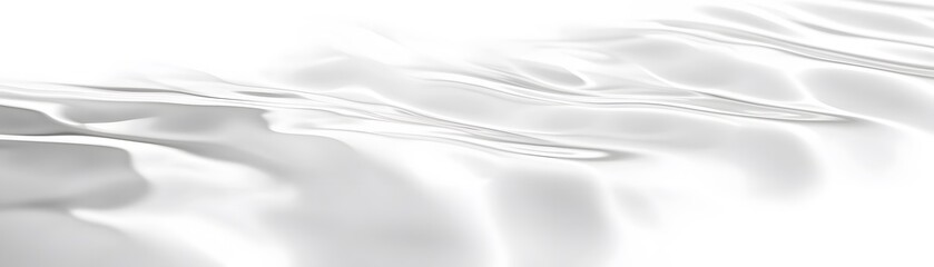 Fototapeta premium Abstract White Draped Fabric with Smooth, Gentle Curves and a Reflective Surface