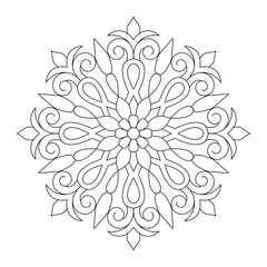 Mandala pattern Coloring book wallpaper design art, vector file