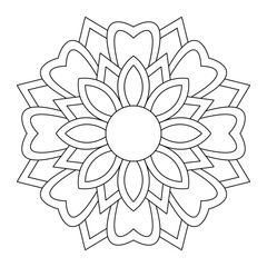Embossed black stock mandala design coloring pages, vector file