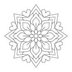Mandala Coloring book. greeting card sticker lace pattern and tattoo, vector file