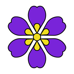 Iris Purple Yellow Flower Illustration
