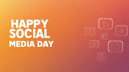 Obraz premium Celebrate Social Media Day with this vibrant and colorful design featuring icons that represent the diverse world of online interaction.