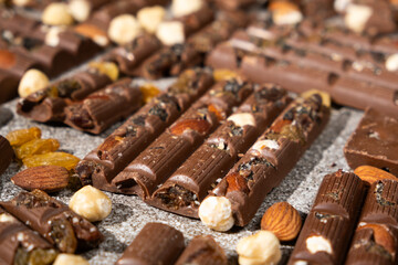 Lots of Organic Healthy Chocolate with Nuts