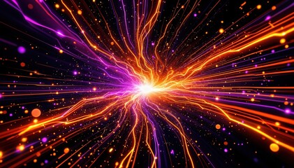 Naklejka premium Vibrant Swirling Light Trails: Cosmic Energy in Motion