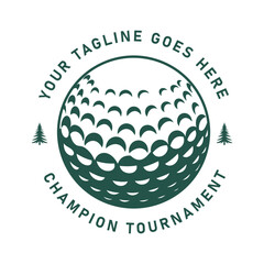 Golf Ball Vector Logo Minimalist Design for Tournament Champion Illustration Design Suitable for, Golf Equipment Store, or Golf Club