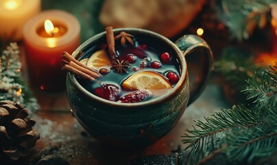 Spiced red wine with citrus and cinnamon.