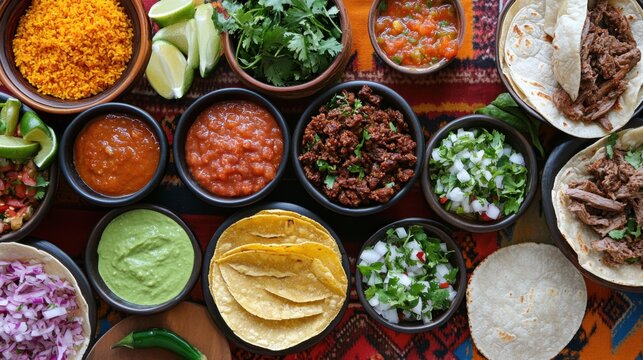 A flavorful spread of Mexican tacos with diverse fillings