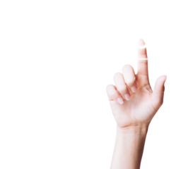 Hand clicking subscribe button png on social media
