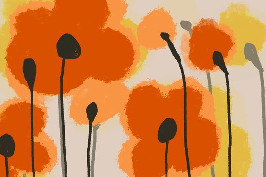Warm-hued abstract floral background