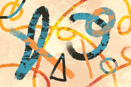 Textured abstract shapes on a vintage background