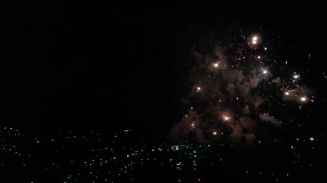 夜景 花火 色 ドローン 撮影 晴天 綺麗 幻想的 夜間飛行 hanabi nightseeing