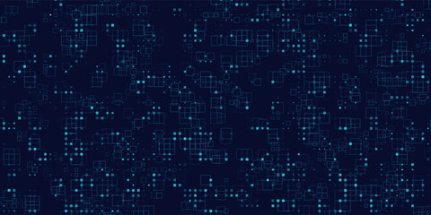 Abstract background explosion from lines and particles. Radial explode lines  in black universe.  Futuristic, technology vector background for banner, poster.