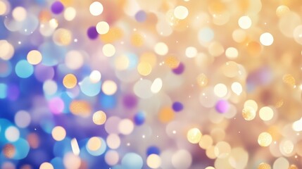 Fototapeta premium Soft bokeh background featuring colorful lights in a vibrant, festive setting