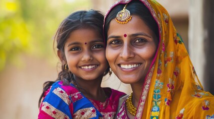 A heartwarming portrait of an Indian mother and her daughter