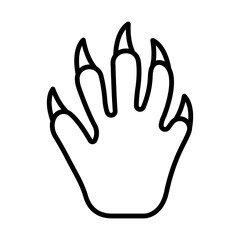 Raccoon Paw Print line icon
