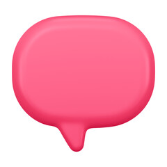 Red png speech bubble sticker, 3D shape, marketing graphic on transparent background