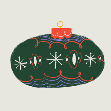 Hand drawn festive Christmas tree illustration