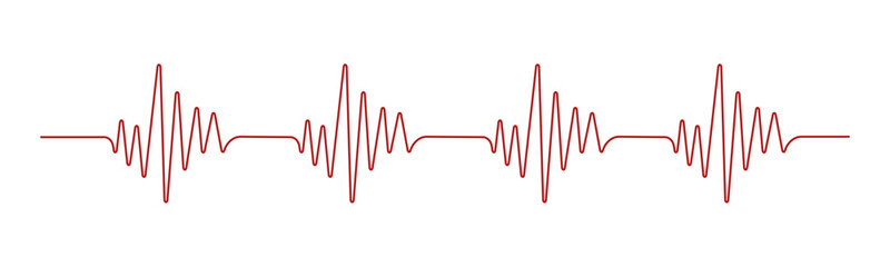 Heart beat red cardio rhythm line. ECG EKG electrocardiogram medicine test. Heartbeat pulse. Diagram, monitor curve graph