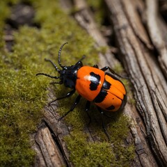 Tiny Wonders: The American Burying Beetle on a Soft Moss Carpet