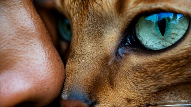 Cat with his owner